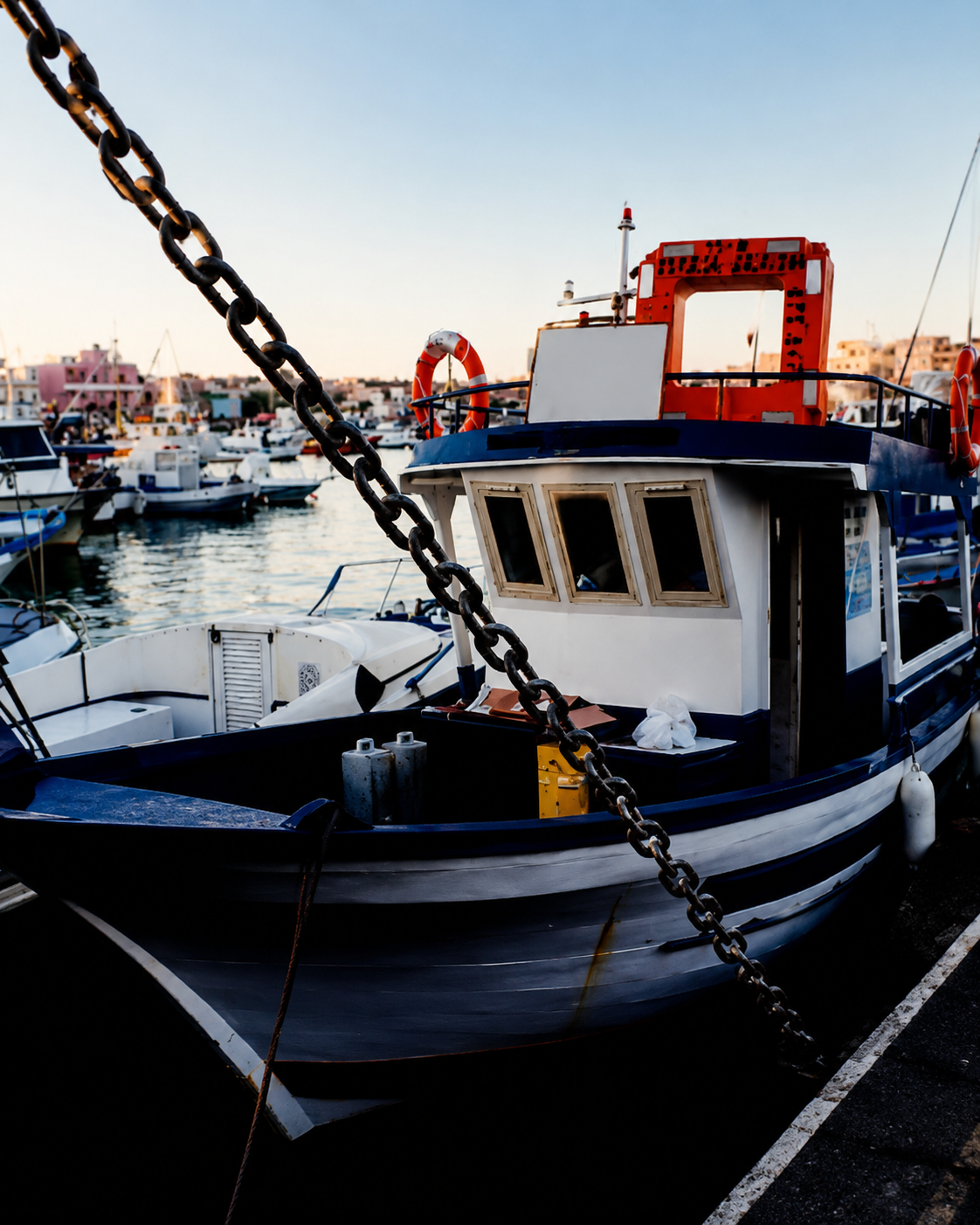 Working boat in Lampedusa harbour